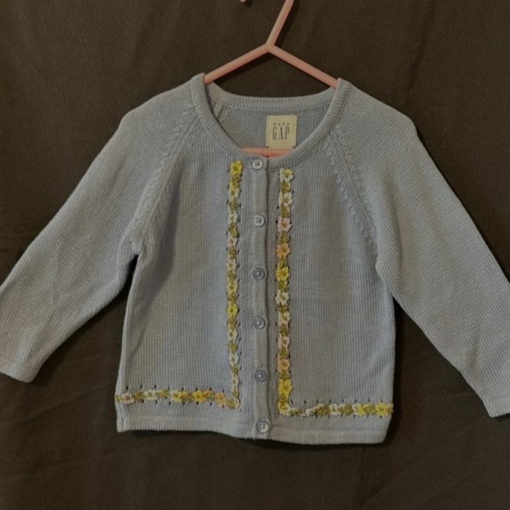 NWT Baby Gap Sweater w flowers 4xl